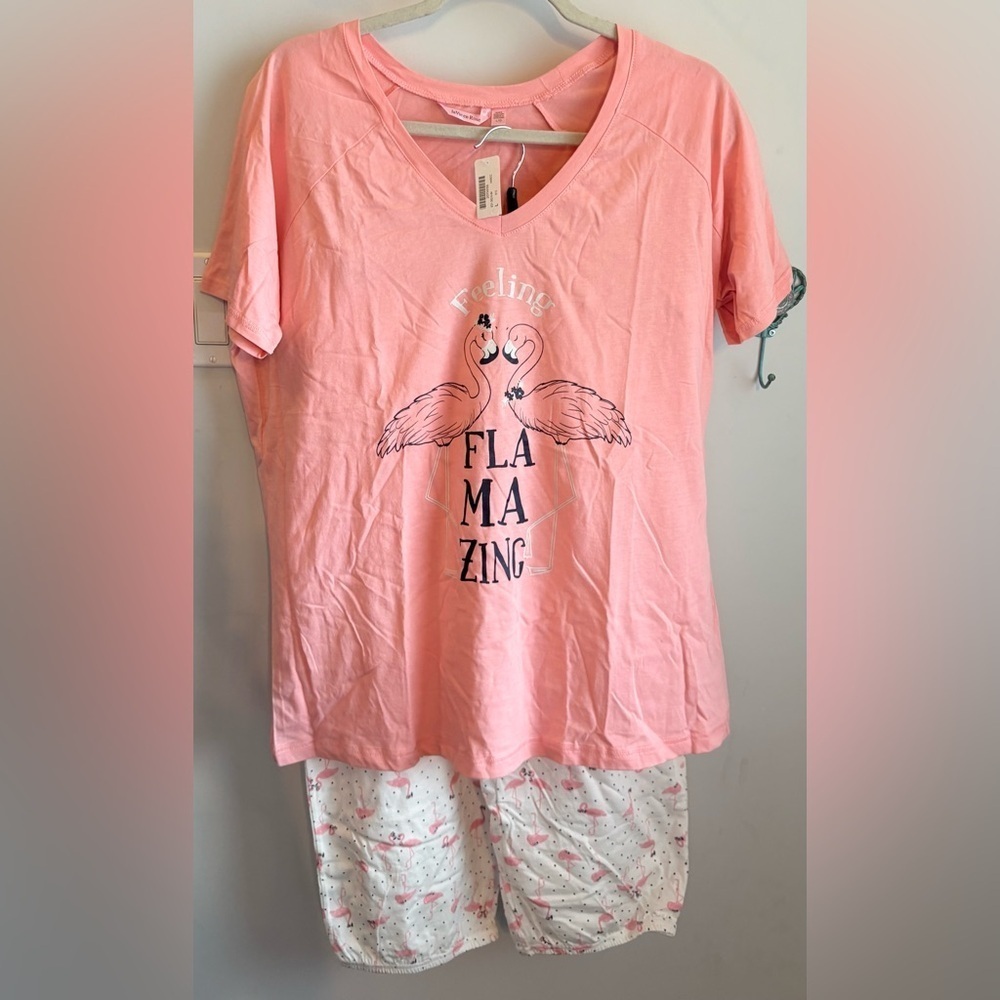 La Vie En Rose Pink Flamingo Pajama Set